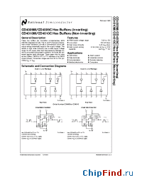 Datasheet CD4009M manufacturer National Semiconductor